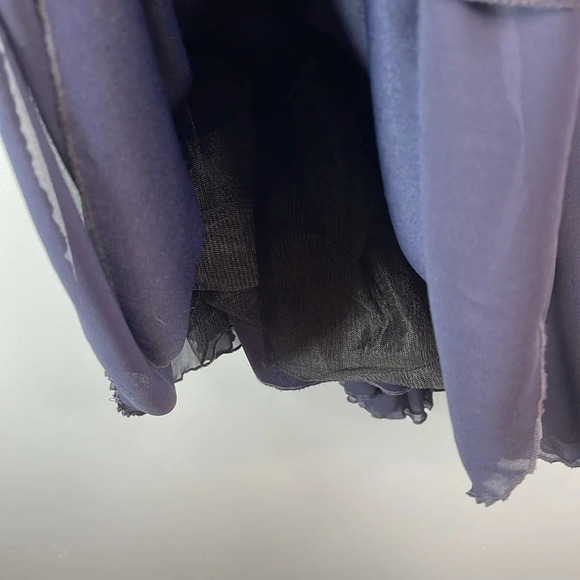 CITY STUDIO One Shoulder Embellished Prom Dress Navy Chiffon Crinoline *As is 13 - Picture 8 of 15